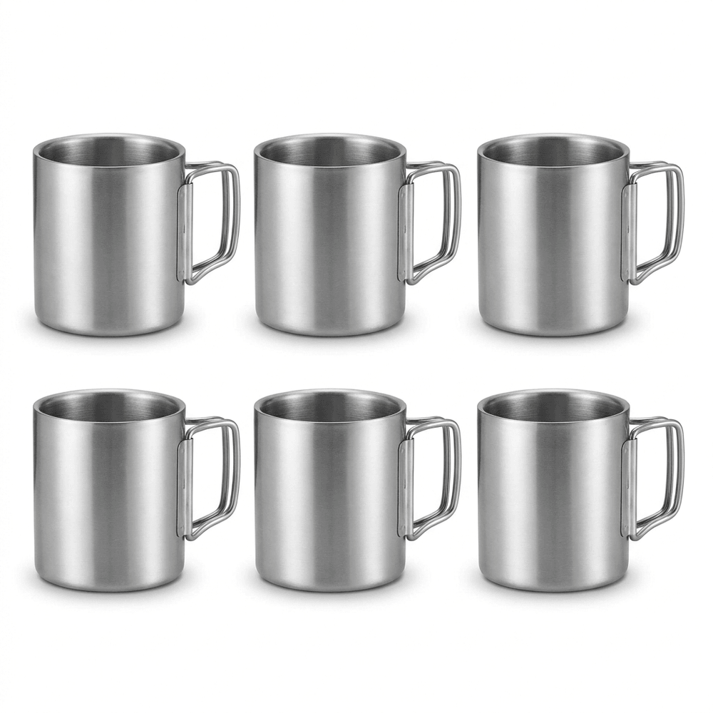 3x Stainless Steel Camping Mug (2-Pack)