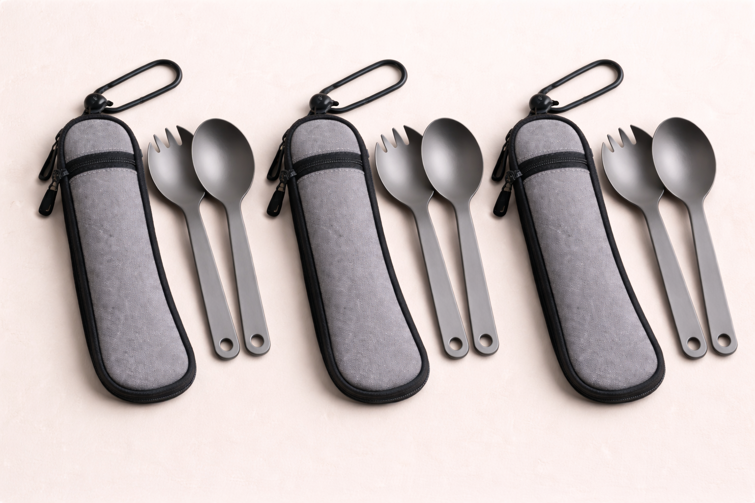 3x Titanium Spork Set