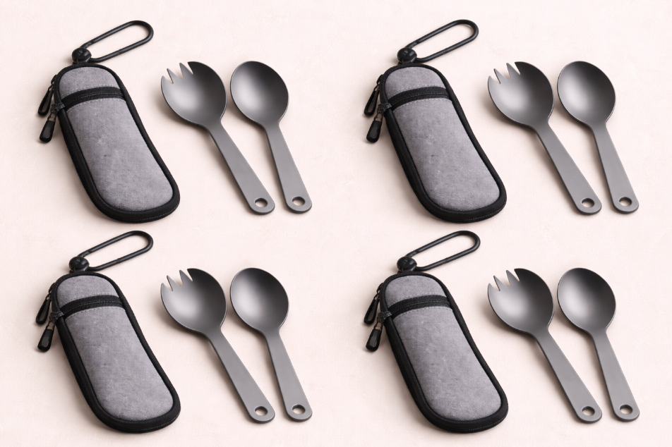 4x Titanium Spork Set